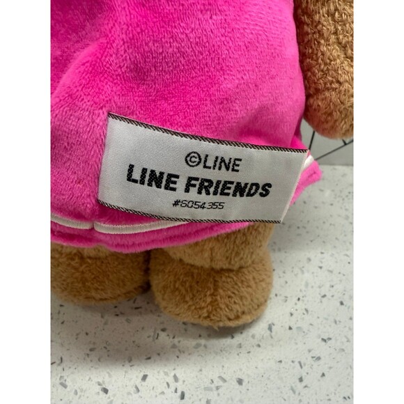 GUND 15” Line Friends Brown Bear Plush Pink Bow & Dress Stuffed Animal - Picture 4 of 10